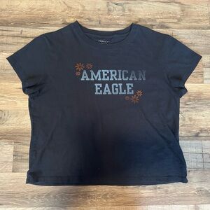 American Eagle Outfitters Juniors Gray Graphic Tee